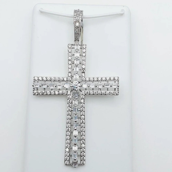 "925 Sterling Silver Plated CZ Pendant, EVBRS485 - Picture 9 of 9